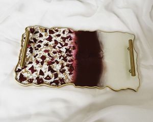 Indian Manufactured Epoxy Resin Serving Tray Elegant Handmade Home Decor for Coffee <b>Table</b> <b>Vanity</b> Available for Wholesale - Product Image 5