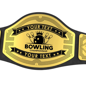 <b>Bowling</b> Championship Belt Personalized with Your Text Premium Sports Title Belt High-Quality Design - Product Image 2