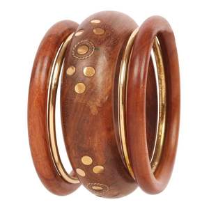 Collection de bijoux ethniques traditionnels pour femmes Premium RR Enterprises India, clous en bois faits à la main, bracelets, accessoires de mode - Product Image 2