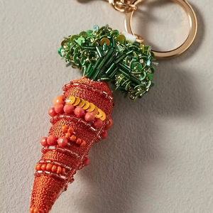 Handmade Beaded Carrot Keychain Vegetable Design Cute <b>Keyring</b> Gift - Product Image 1
