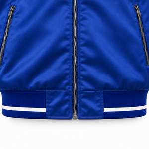 Chaqueta Bomber de Satén Personalizada al por Mayor, Fabricante de Ropa Deportiva Unisex, Logotipo Bordado, OEM, Marca Privada, Proveedor de Ropa Urbana - Product Image 4