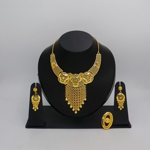 Jewelry Supplies Women Indian Jewellery Rhodium Plated Dubai <b>Bridal</b> Wedding Jewelry Set Wholesale Copper Dubai Earrings - Product Image 3