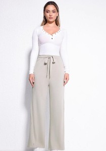 Nouveau pantalon de sport décontracté transfrontalier uni taille haute coupe droite en coton/polyester pour l'automne - Product Image 4