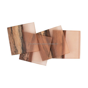 Nouveau Meilleur Design Décoration De Table Bois Résine Époxy Dessous De Verre Napperons De Table Sublimation Blancs Boisson De Mariage Inde RF Artisanat - Product Image 5