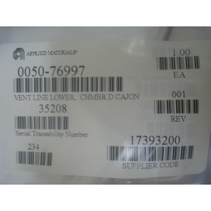 NEW AMAT 0050-76997 VENT LINE LOWER, CHAMBER D - อุปกรณ์และอะไหล่เซมิคอนดักเตอร์ระดับโลกที่เชื่อถือได้ - Product Image 1