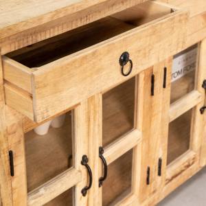 ตู้ข้างเตียงไม้แวนดาน่า เพบเบิล ไพร์ม พร้อมบานกระจก สำหรับตกแต่งภายในบ้านสไตล์โมเดิร์นอย่างมีสไตล์ - Product Image 3