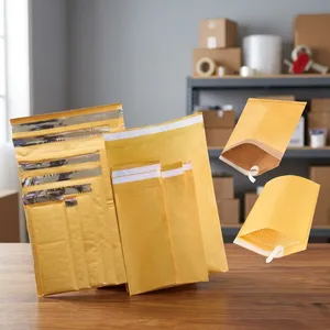 Papier Kraft Doré 80gsm, Enveloppe à bulles 60gsm LDPE, Intérieur rembourré protecteur, Durable, Léger, Résistant aux déchirures, Transparent - Product Image 1