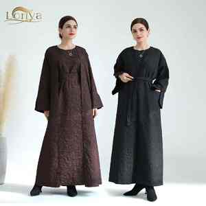 Abaya Musulmana Moderna de Primera Calidad con Frente Cerrado para Mujer, Estilo Dubái, Vestido Largo Islámico Sencillo y Modesto - Product Image 6