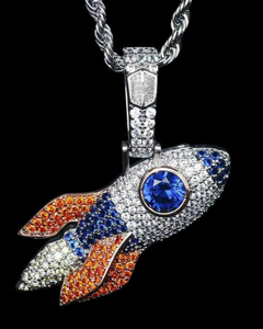 Colgante de Cohete Iced Out Personalizado de Plata 925 con Moissanita, Joyería Hip Hop, Colgante Bling para Hombre, Joyería Fina - Product Image 5