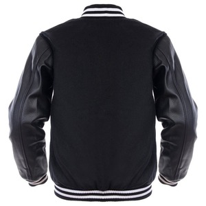 <b>Men's</b> Black Varsity <b>Jacket</b> Regular Fit Stand Collar Button Front Solid Color Casual Autumn Windproof Knitted Cotton Blend - Product Image 2