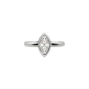 Marquise Cut Moissanite <b>Ring</b> Bezel <b>Set</b> Solitaire Band <b>for</b> <b>Women</b> Engagement Wedding Anniversary Gift - Product Image 1