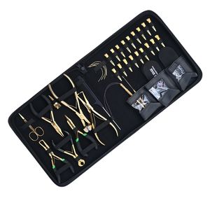Hair Extension Tools Kit Set <b>Parting</b> Finger Clips Scissor Needle <b>Comb</b> Wire Loop Hook Cutter Plier Microlink Crimping Remover - Product Image 1
