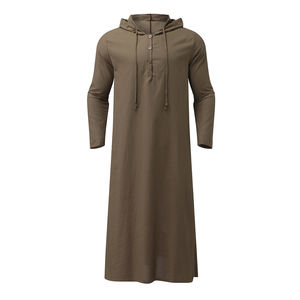 Abaya Abierta Bordada de Alta Calidad para Hombre Musulmán, Jubba Thobe, Cardigan, Eid, Ramadán, Algodón Transpirable de Secado Rápido, Ropa Étnica - Product Image 2