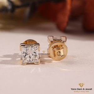ต่างหูเพชรทรงปรินเซสคัท 4 กะรัต CVD Lab Grown Diamond ทองคำแท้ 14K ดีไซน์หรูหราสำหรับผู้หญิง ความใส VVS2 สี F รับรองโดย IGI - Product Image 3