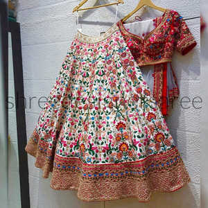 Aayna Clothing <b>White</b> <b>Lehenga</b> Choli LC 26 Wedding Apparel Collection - Product Image 1