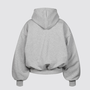 เสื้อฮู้ดดี้ทรงบ็อกซี่ฟิตสำหรับผู้ชาย คุณภาพสูง เนื้อผ้าฝ้ายหนา 100% ผ้าเฟรนช์เทอร์รี่ แบบสวมหัว ไหล่ตก ตัดเย็บพิเศษ ทรงโอเวอร์ไซส์ - Product Image 4