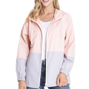 Veste de course à capuche color block pour femme, manches longues, fermeture éclair, coupe-vent, légère, pour le printemps, tenue décontractée - Product Image 4