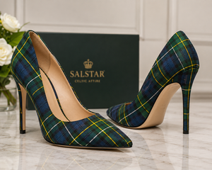 Fashion Women Tartan Stiletto Heels | <b>Pointed</b> Toe Plaid Pumps | Wholesale Ladies High Heels Custom Tartan Options Available - Product Image 2