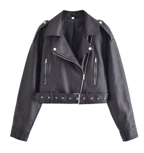 PIHA SPORTS Women's Genuine Cow Skin <b>Motorcycle</b> Biker <b>Jacket</b> Full Sleeve Windproof Breathable <b>Vintage</b> Winter Style Zipper - Product Image 1