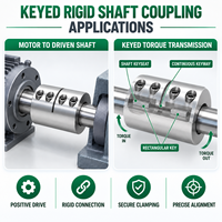 Kopling Poros Kaku Berkunci Khusus Satu Bagian Model Jepit Tunggal dengan Alur Kunci untuk Motor Gearbox OEM Diameter Khusus