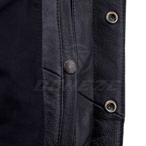 Chaleco de cuero de primera calidad, informal, elegante, moderno, con botones, para hombre, hecho en Pakistán. - Product Image 4