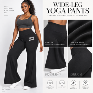 Breathable Knit Yoga Trousers High Waist <b>Flared</b> <b>Leggings</b> High waist Exercise Wear Wholesale Yoga Wear Supplier <b>Women</b> Activewear - Product Image 5