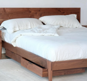 Base de Cama King Size Moderna de Madera de Teca Sólida con Cajones de Almacenamiento, Perfil Bajo, Estilo Escandinavo Minimalista para Dormitorio, 3 Años de Garantía - Product Image 6