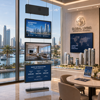 Immobilienbüro-Schaufensteranzeigesystem 3-Bildschirm Hängende Digitale Beschilderung 21,5" 4K Blendfreie Hochhelligkeits-TFT-LCD-Panels