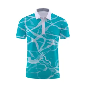Polo zippé pour homme, séchage rapide, manches courtes, imprimé par sublimation, logo personnalisé, OEM - Product Image 5