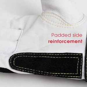 Gants de soudage TIG en cuir de chèvre et de vache pleine fleur, résistants à l'abrasion, pour la protection personnelle et la sécurité au barbecue - Product Image 2