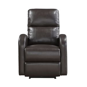 Modern Contemporary Power Motion <b>Recliner</b> 1pc Brown Faux Leather Upholstered Chair Power Reclining Chair - Product Image 2