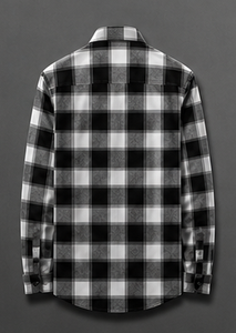 Chemise en flanelle à carreaux à manches longues pour homme de haute qualité, coupe classique, décontractée, en coton, boutonnée - Product Image 4