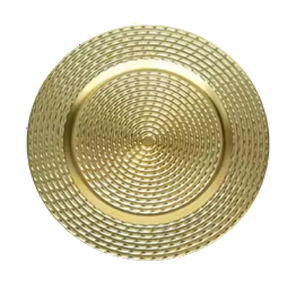 Minimalist <b>smooth</b> copper charger plate with a narrow beaded edge and <b>brushed</b> metallic glow. Available at wholesale prices - Product Image 3