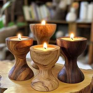 Creative New Design Lavie Creations Handmade Natural Color Wooden <b>Candle</b> <b>Holder</b> for Home Hotels Restaurants Christmas Decor - Product Image 1