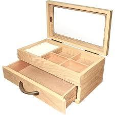 Wooden Jewelry <b>Organizer</b> Box with Natural Wood Finish for Accessories Storage - Product Image 4