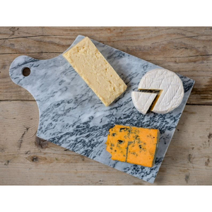 Planche à découper moderne en marbre blanc avec poignée, grande planche à fromage et plateau en pierre naturelle pour la cuisine, décoration écologique - Product Image 1
