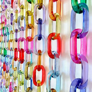 Rideau de chaînes en acrylique arc-en-ciel, séparateur d'espace en résine, écran suspendu, décoration intérieure, toile de fond de mariage, maillons de chaîne en plastique - Product Image 1
