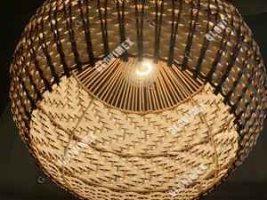 Lámpara Colgante de Bambú y Ratán, Lámpara de Techo de Mimbre Natural para Restaurante, Cafetería, Interior - Product Image 3