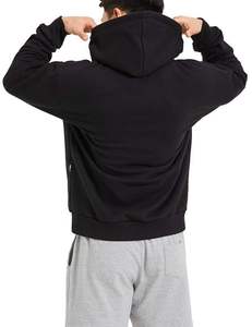 Sudadera con Capucha Negra Personalizada al por Mayor de Alta Calidad, con Logotipo Personalizado, 400G, 100% Algodón, Felpa Gruesa, Talla Grande - Product Image 4