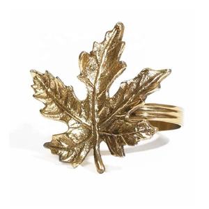 Nuevo Juego de Anillos para Servilletas de Latón con Diseño de Hoja de Arce, Color Dorado, 6 Piezas, Decoración para Mesa de Bodas, Cumpleaños y Fiestas - Product Image 1