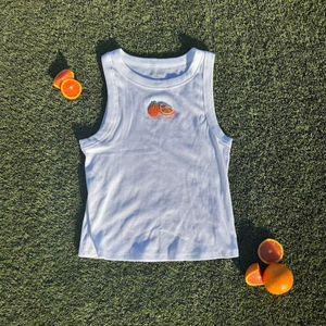 Unique Design White Cotton Jersey Tank <b>Top</b> Beaded Fish Patch Sleeveless Vest Women Summer Casual Holiday Beach Wear Apparel - Product Image 1