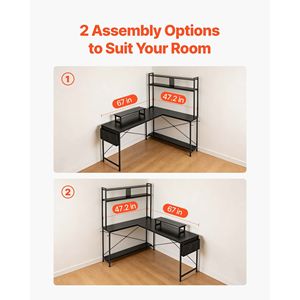 Scrivania da Gaming Angolare a L Moderna ed Elegante da 67 Pollici, Reversibile, con Supporto CPU Mobile e Supporto Monitor, Tavolo PC - Product Image 5