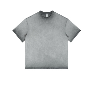 Camiseta Vintage de Gran Tamaño, 100% Algodón, Lavado Ácido, Tejido de Punto, Hombros Caídos, de Alta Calidad, con Logotipo Personalizado, Estilo Urbano para Hombre - Product Image 5