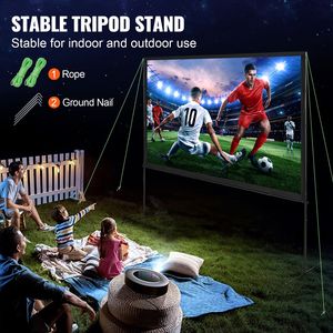 Schermo per Proiezione Esterna 100 Pollici 16:9 4K 1080 HD, Schermo in PET Cristallino Senza Pieghe con Supporto, Schermo Premium per Proiettore - Product Image 4