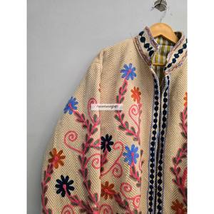 เสื้อแจ็คเก็ตผ้าฝ้ายซูซานีขายส่ง งานแฮนด์เมด เสื้อคลุมสั้นแบบยูนิเซ็กซ์ ปักลายดอกไม้ ผ้าคัฮดี เสื้อแจ็คเก็ตสำหรับผู้หญิง ใส่ไปงานปาร์ตี้ เสื้อคลุมโอเวอร์โค้ท - Product Image 2