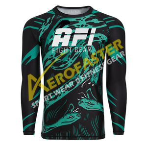 Nuevo Conjunto de Rashguard y Pantalones Cortos para Hombre, Corte Ajustado, Secado Rápido, Spandex/Poliéster 150/200 GSM, para MMA y Jiu Jitsu - Product Image 6