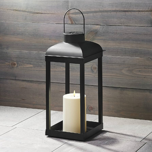 Black Iron <b>Lantern</b> <b>Set</b> With Clear Glass Panels For Home Wedding Holiday Lighting Decoration Hanging Or Floor Use - Product Image 6