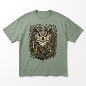 เสื้อยืดคอกลมสีดำลายกราฟิกไซเบอร์พังก์ โอนิ เมชา สำหรับผู้ชาย รุ่น Heavyweight สไตล์เทคแวร์ ลายปีศาจ - Product Image 5