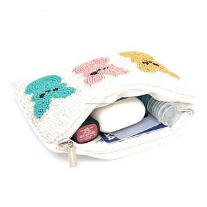 Handmade Beaded Bunny Pouch <b>Easter</b> Rabbit Clutch Cute Animal Coin Purse Colorful Kids <b>Gift</b> Zipper Wallet Mini Bead <b>Bag</b> Trendy - Product Image 4