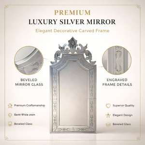 Espejo de Pared Barroco Veneciano Ornamentado |   Espejo Decorativo con Marco Tallado de Estilo Antiguo Vintage para Decoración del Hogar y Sala de Estar - Product Image 5